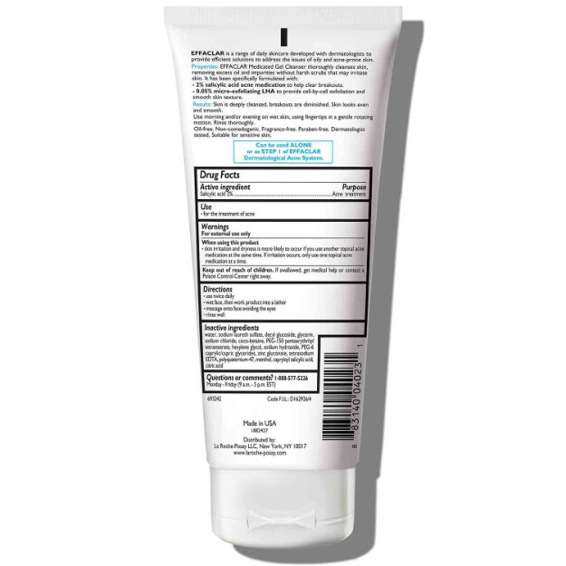 effaclar detergente viso medicato per acne detergente viso allacne con acido salicilico clinicamente testato e raccomandato dai dermatologi