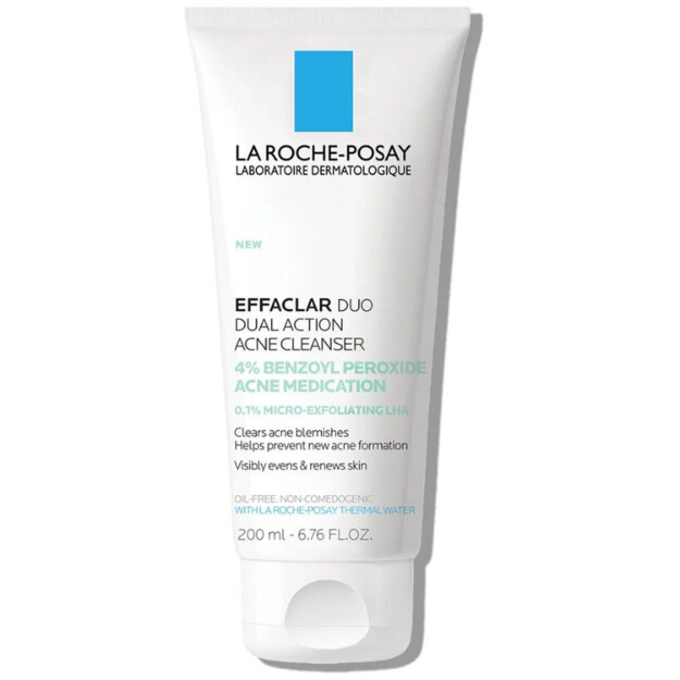 effaclar detergente viso anti-acne a doppia azione con perossido di benzoile al 4 detergente viso anti-acne al 4 con perossido di benzoile clinicamente testato e consigliato dai dermatologi