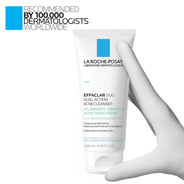 effaclar detergente viso anti-acne a doppia azione con perossido di benzoile al 4 detergente viso anti-acne al 4 con perossido di benzoile clinicamente testato e consigliato dai dermatologi