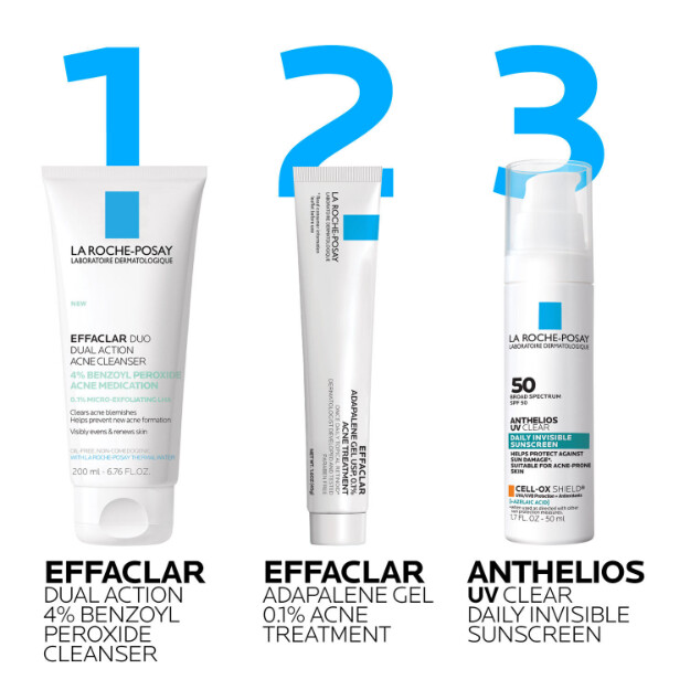 effaclar detergente viso anti-acne a doppia azione con perossido di benzoile al 4 detergente viso anti-acne al 4 con perossido di benzoile clinicamente testato e consigliato dai dermatologi