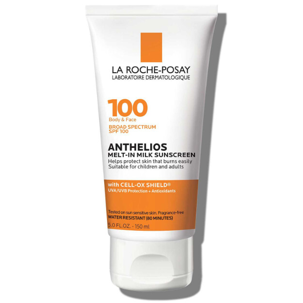 anthelios melt-in milk sunscreen per viso e corpo spf 100 protezione solare ad ampio spettro per pelli sensibili al sole