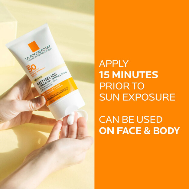 anthelios spf 50 gentle lotion mineral sunscreen protezione solare minerale per pelli sensibili