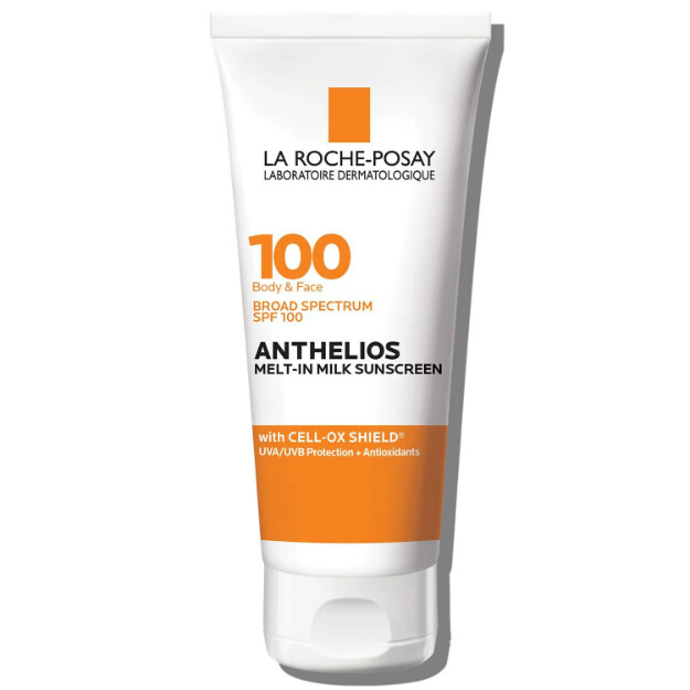 anthelios melt-in milk sunscreen per viso e corpo spf 100 protezione solare ad ampio spettro per pelli sensibili al sole