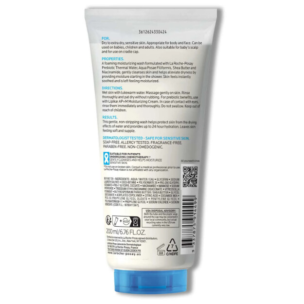 lipikar wash ap detergente idratante per corpo e viso detergente per corpo e viso per pelli molto secche