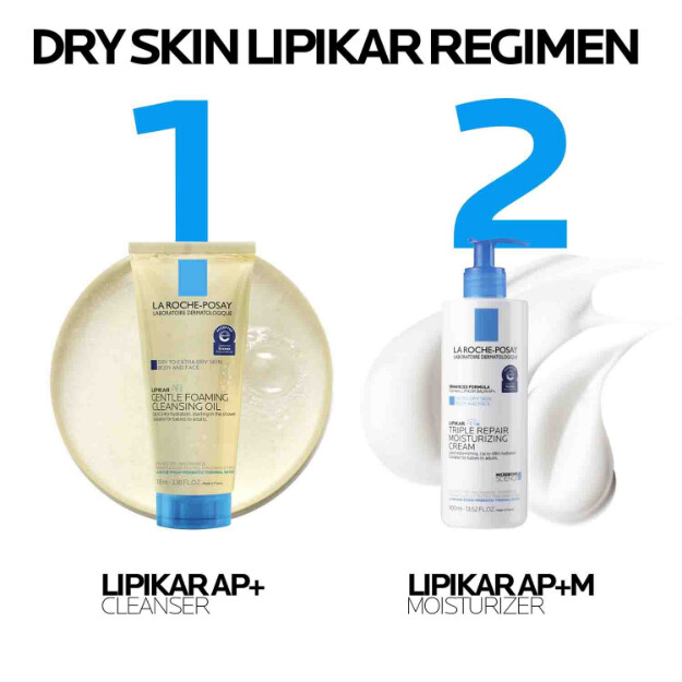 lipikar ap olio detergente schiumogeno delicato olio detergente idratante per corpo e viso per pelli secche e molto secche