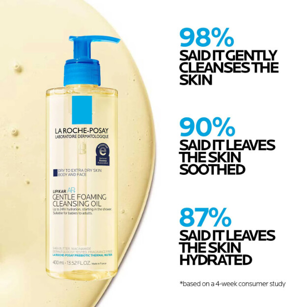 lipikar ap olio detergente schiumogeno delicato olio detergente idratante per corpo e viso per pelli secche e molto secche