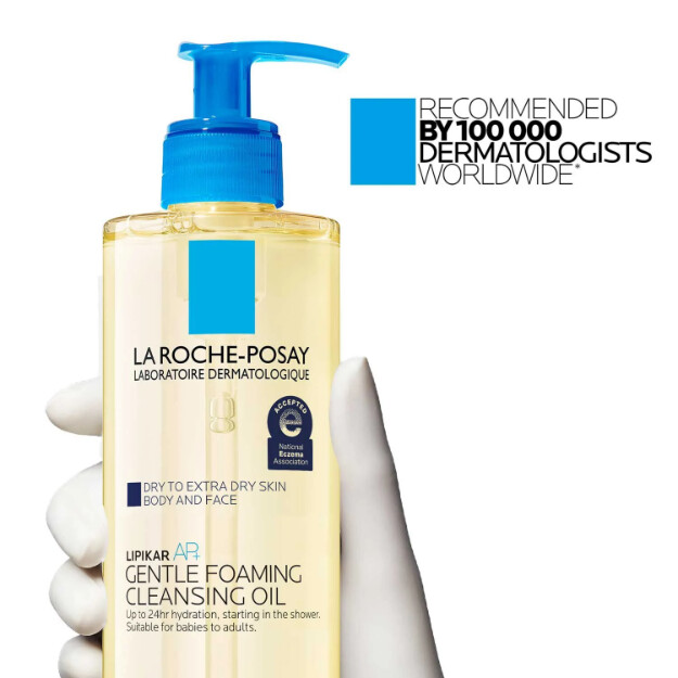 lipikar ap olio detergente schiumogeno delicato olio detergente idratante per corpo e viso per pelli secche e molto secche
