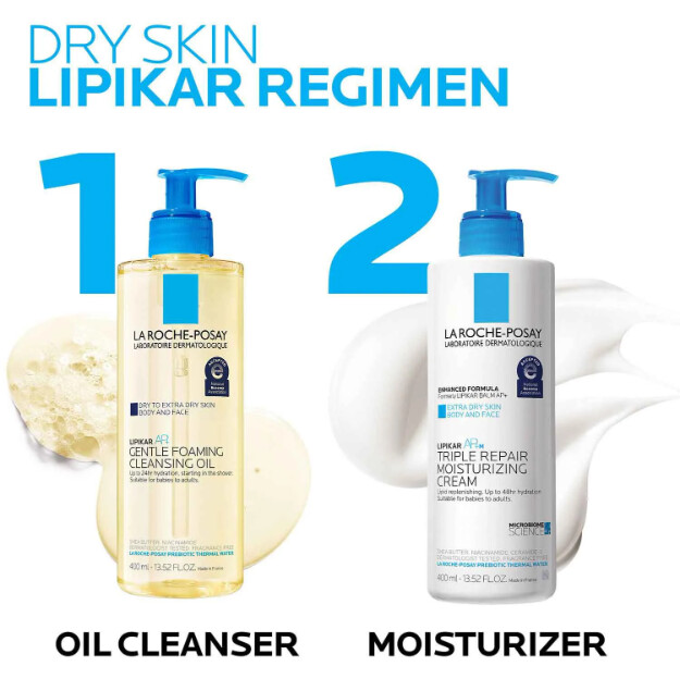lipikar ap olio detergente schiumogeno delicato olio detergente idratante per corpo e viso per pelli secche e molto secche