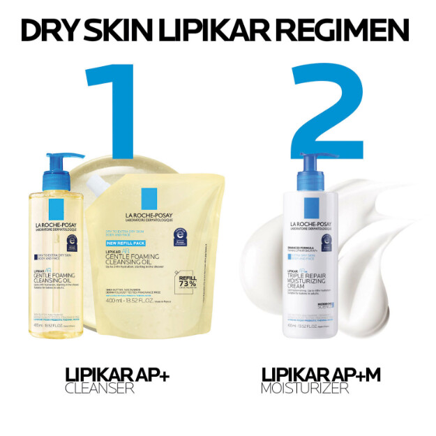 lipikar ap olio detergente schiumogeno delicato olio detergente idratante per corpo e viso per pelli secche e molto secche