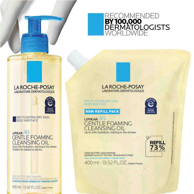lipikar ap olio detergente schiumogeno delicato olio detergente idratante per corpo e viso per pelli secche e molto secche