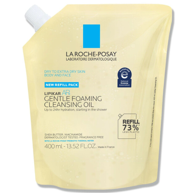 lipikar ap olio detergente schiumogeno delicato olio detergente idratante per corpo e viso per pelli secche e molto secche