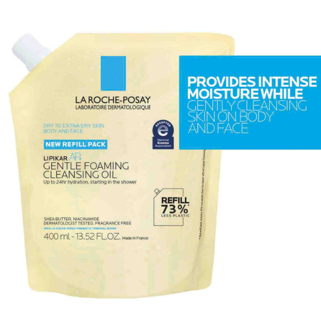 lipikar ap olio detergente schiumogeno delicato olio detergente idratante per corpo e viso per pelli secche e molto secche